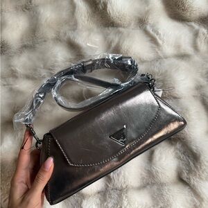 Guess Metallic Silver Crossbody Bag